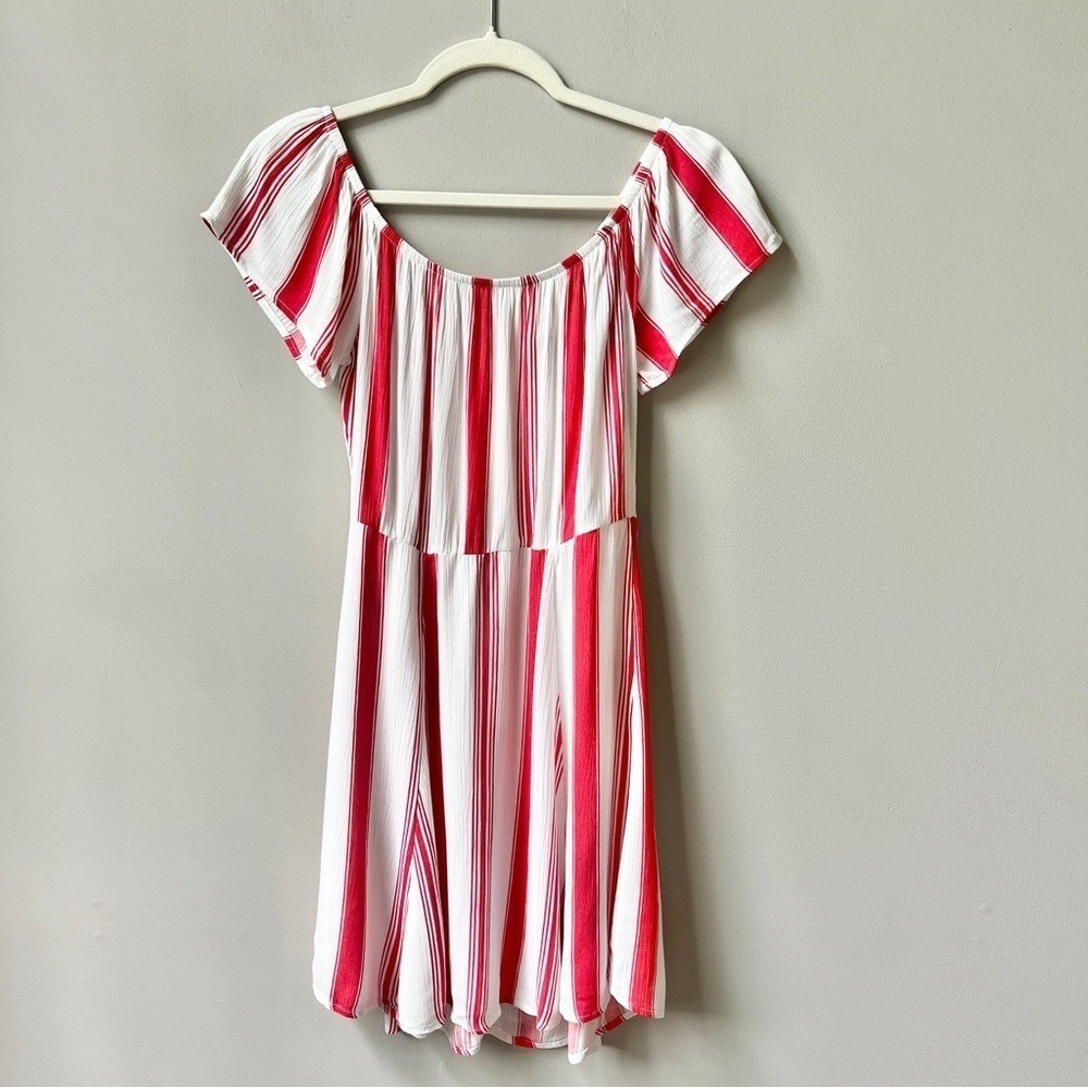 Mimi Chica Dress Women's Medium New NWT White Red Stripes Nautical Coastal Flowy